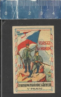 VLASTI KOBRANE CESKOSLOVENSKA OBEC STRELECKA V PRAZE (FIRE BRIGADE & FLAG)-  OLD VINTAGE CZECHOSLOVAKIAN MATCHBOX LABEL - Boites D'allumettes - Etiquettes