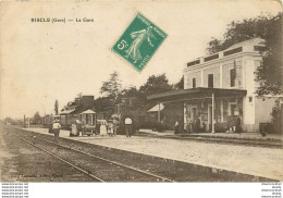 (LAN) 32 RISCLE. La Gare Avec Train Et Vendeuse Ambulante De Glaces 1910 - Riscle