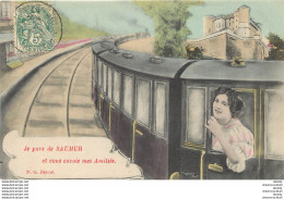 (XX) Gare Et Train Locomotive Voyageur Voyageuse. Je Pars De 49 SAUMUR 1907 - Saumur