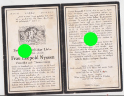FRAU Léopold Nyssen Veronika Geb. Timmermann /  Aubel 1892 Aachen 1925 Imprimé à Eupen - Décès