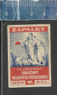 ZAPALKY VE PROSPECH DRUZINY VÁLECNYCH POSKOZENCU  SOLO BFI - OLD VINTAGE CZECHOSLOVAKIAN MATCHBOX LABEL - Boites D'allumettes - Etiquettes