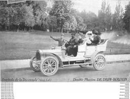 TRANSPORTS. Voiture Double Phaéton De Dion-Bouton Au Bois De Boulogne En 1907 Avec Chauffeur De Maître. Gros Lot Tombola - Taxis & Fiacres