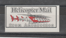 Polaire Polar Courrier D' Antarctique Par Helicoptere Helicopter Mail From Antarctica Services Autocollant Sticker - Other & Unclassified