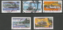 USA 1996 Riverboats Ships -  Cpl 5v Set VFU Condition Sc.# 3091/95 - Used Stamps