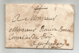 LAC  Du 1/10/1752  De CLAIRA (Roussillon) Pour ROVIRA Conseiller Du Roy à Perpignan - ....-1700: Precursores