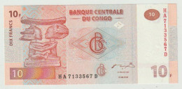 Banknote Banque Centrale Du Congo 10 Francs 2003 UNC - Democratic Republic Of The Congo & Zaire