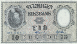 SWEDEN 10 Kronor, 1958,  P-43  UNC - Sweden