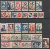 1953 - ANNEE COMPLETE OBLITERATIONS CHOISIES ! 28 VALEURS - COTE = 112.5 EUR. - 1950-1959