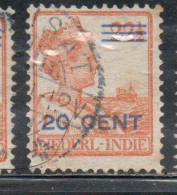 DUTCH INDIA INDIE INDE NEDERLANDS HOLLAND OLANDESE NETHERLANDS INDIES 1922 SURCHARGED QUEEN WILHELMINA 20c On22 1/2 USED - Nederlands-Indië