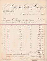 PARIS -75003 - FACTURE & TRAITE Lammleth & Co 7,bd Saint Denis - A7813 à 14 - 1800 – 1899