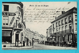 * Menen - Menin (West Vlaanderen) * La Rue De Bruges, Animée, Au Faucon, Boutique, Unique, TOP, Rare - Menen