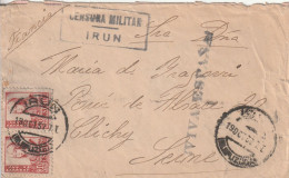 LETTRE - ESPAGNE - Censure MILITAR  IRUN : Irun Le 19/10/1937 Pour Paris - Nationalists Censor Marks