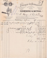 TINCHEBRAY -61- FACTURE & TRAITE Fabrique De Serrurerie Lemoine & Duval Mermier & Cie Successeurs A7873/74 - 1800 – 1899