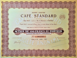 S.A. Café Standard - 1925 - Clichy - Action De 100 Francs - Oil