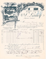 CAEN -14- FACTURE & TRAITE Charbon Anglais - Fabrique D'Agglomérés J.Lamy 21,rue Des Carmes A7847/748 - 1800 – 1899