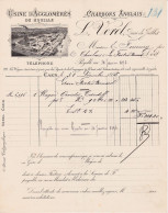 CAEN -14- FACTURE & TRAITE Usine D'Agglomérés De Houille Charbon Anglais L.Verel Quai De Juillet A7851/52 - 1800 – 1899