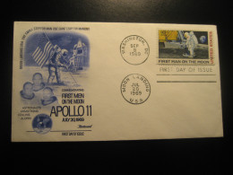WASHINGTON MOON LANDING 1969 Apollo First Man Moon Astronaut Armstrong Collins Aldrin Space Spatial FDC Cancel Cover USA - Verenigde Staten