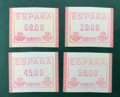 España Spain Madrid 1989, Etiquetas ATM Label, FRAMA, PAPEL MATE, EMBLEMA DE CORREOS Serie Completa - Timbres De Distributeurs [ATM]