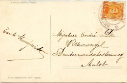 BELGIQUE - COB 135 CACHET CAOUTCHOUC ANTWERPEN SUR CARTE POSTALE, 1919 - Briefe U. Dokumente