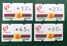 España Spain 1992, Granada 92 . 3 Digitos Sin Numero, Klussendorf, Nuevos ** - Machine Labels [ATM]