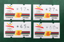 España Spain 1992, Barcelona 92 . XXV Juegos Olímpicos, 3 Digitos Sin Numero, Klussendorf, Serie Larga, Nuevos ** - Timbres De Distributeurs [ATM]