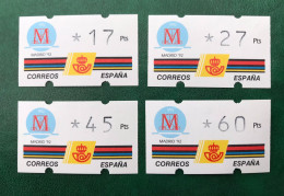 España Spain 1992, Madrid 92 . Capital Europea Cultura, 3 Digitos Sin Numero, Klussendorf, Serie Larga, Nuevos ** - Machine Labels [ATM]