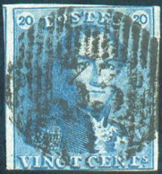N°2 - Epaulette 20 Centimes Bleue, Touchée, Obl. D.33 MARBAIS Idéalement Apposée. - B/TB - 19770 - 1849 Hombreras