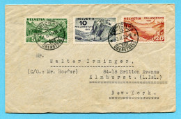 Brief Pro Juventute Nr. 57-59 (Mi Nr. 246-248) Von Zürich 1952 Nach Elmhurst - New York - Covers & Documents