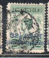 DUTCH INDIA INDIE INDE NEDERLANDS HOLLAND OLANDESE NETHERLANDS INDIES 1922 SURCHARGED WILHELMINA 32 1/2 On 50c USED - Nederlands-Indië