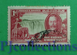 S785- SOUTHERN RHODESIA 1935 SILVER JUBILEE 1d USATO - USED - Southern Rhodesia (...-1964)