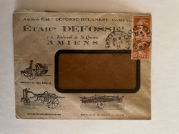 Amiens ( Somme )Etablissement Defosse, Machine Agricole Enveloppe Illustrée 1934 - Agriculture