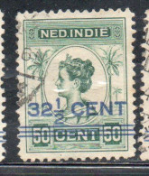 DUTCH INDIA INDIE INDE NEDERLANDS HOLLAND OLANDESE NETHERLANDS INDIES 1922 SURCHARGED WILHELMINA 32 1/2 On 50c USED - Nederlands-Indië