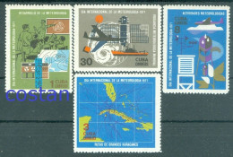 1971 Meteorology World Day,map,plane,balloon,ship,station,computer,CUBA,1663,MNH - Klimaat & Meteorologie