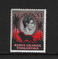 KENYA,UGANDA AND TANGANYIKA 1944 £1 SG 150ab ORDINARY PAPER MOUNTED MINT Cat £45 - Kenya, Uganda & Tanganyika
