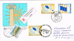 52811. Carta Certificada ATENAS (Grecia) 1994. Tema EUROPA, Al Dorso Syv, ATM - Covers & Documents