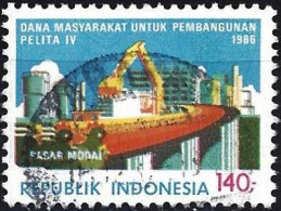 Indonesia 1986 - Mi 1194 - YT 1082 ( Construction Of A Bridge ) - Indonesia