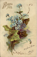 Catharina Klein Cpa Gaufrée Bonne Fête Fleur Flower Fiore N°324 Cpa Couleur Voyagée En 1906 En TB.Etat - Klein, Catharina