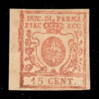 Antichi Stati Italiani - Parma - 1859 - 15 Cent (9ab - Stampa Oleosa) Bordo Foglio - Gomma Originale - Diena - Andere & Zonder Classificatie