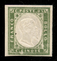 Antichi Stati Italiani - Sardegna - 1861 - 5 Cent (13Cc) - Gomma Originale - Cert. Raybaudi (1.200) - Andere & Zonder Classificatie