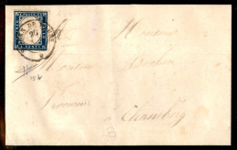 Antichi Stati Italiani - Sardegna - S. Jean De Maur.e (P.ti 4) - 20 Cent Celeste Vivace (15h) Su Lettera Per Chambery De - Sonstige & Ohne Zuordnung