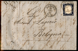 Antichi Stati Italiani - Sardegna - 20 Cent Indaco Violaceo Scuro (15Ea) Su Lettera Da Genova A Bologna Del 16.5.62 - A. - Otros & Sin Clasificación