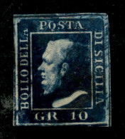 Antichi Stati Italiani - Sicilia - 1859 - 10 Grana (12) - Stampa Oleosa - Gomma Originale - Ottimi Margini - Other & Unclassified