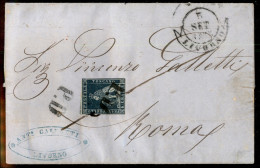 Antichi Stati Italiani - Toscana - 6 Crazie (7) Stretto A Destra - Lettera Da Livorno A Roma Del 5.9.1855 - Sonstige & Ohne Zuordnung