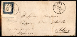 Regno - Vittorio Emanuele II - 20 Cent (2l) Non Dentellato In Basso Con Bordo Integrale - Lettera Da Genova A Milano Del - Other & Unclassified