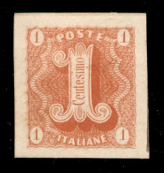Regno - Vittorio Emanuele II - 1863 - Saggi - Ronchi - 1 Cent (12 - Rosso) - Carta Bianca - Senza Gomma - Sorani - Sonstige & Ohne Zuordnung