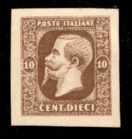 Regno - Vittorio Emanuele II - 1863 - Saggi - Ronchi - 10 Cent (14 - Bruno) - Carta Bianca - Senza Gomma - Sorani - Autres & Non Classés