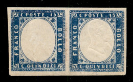Regno - Vittorio Emanuele II - 1863 - 15 Cent Matraire (11n) - Coppia Orizzontale Senza Effigie A Sinistra - Gomma Origi - Other & Unclassified