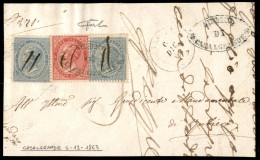 Regno - Vittorio Emanuele II - Frammento Di Lettera Affrancato Con Due 15 Cent + Un 40 Cent Tiratura Di Londra (L18 + L2 - Altri & Non Classificati