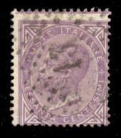 Regno - Vittorio Emanuele II - 1863 - 60 Cent Torino (T21 Varietà) Usato - Dentellatura Spostata In Alto (1,5 Mm.) - Autres & Non Classés