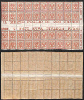 Regno - Vittorio Emanuele III - 1901 - 2 Cent Floreale (69) - Blocco Orizzontale Di 40 Con Interspazio Di Gruppo Al Cent - Sonstige & Ohne Zuordnung